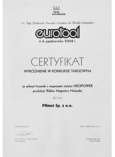 Dyplom Eurotool Kraków 2006